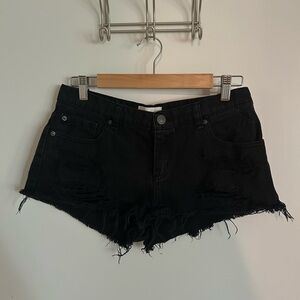 Black Distressed Women Shorts